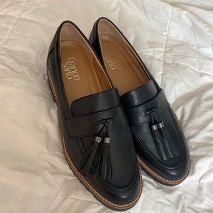 NWOT Franco Sarto Black Leather Loafers